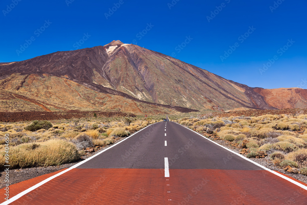 Road to volcano Teide at Tenerife island - Canary