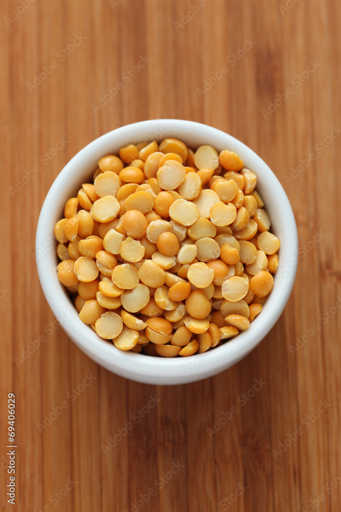 Split yellow peas in a bowl Split yellow peas in a bowl