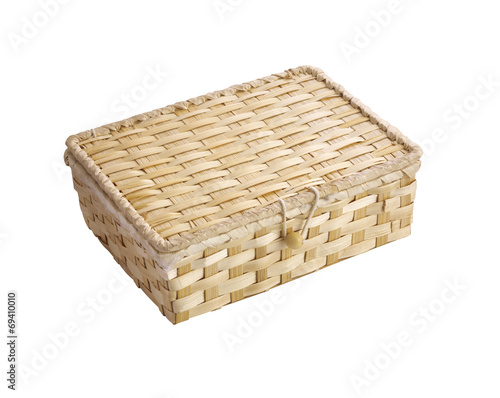 vintage wooden box on white background