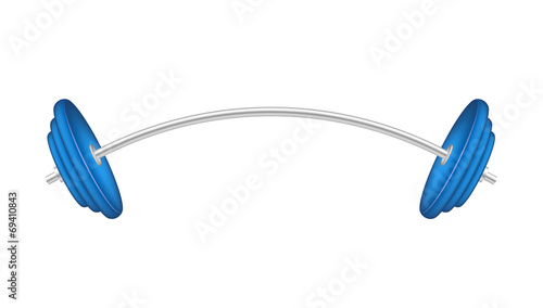Barbell in silver and blue design