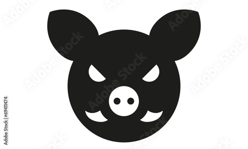 Wildschwein Kopf Frontal Böse