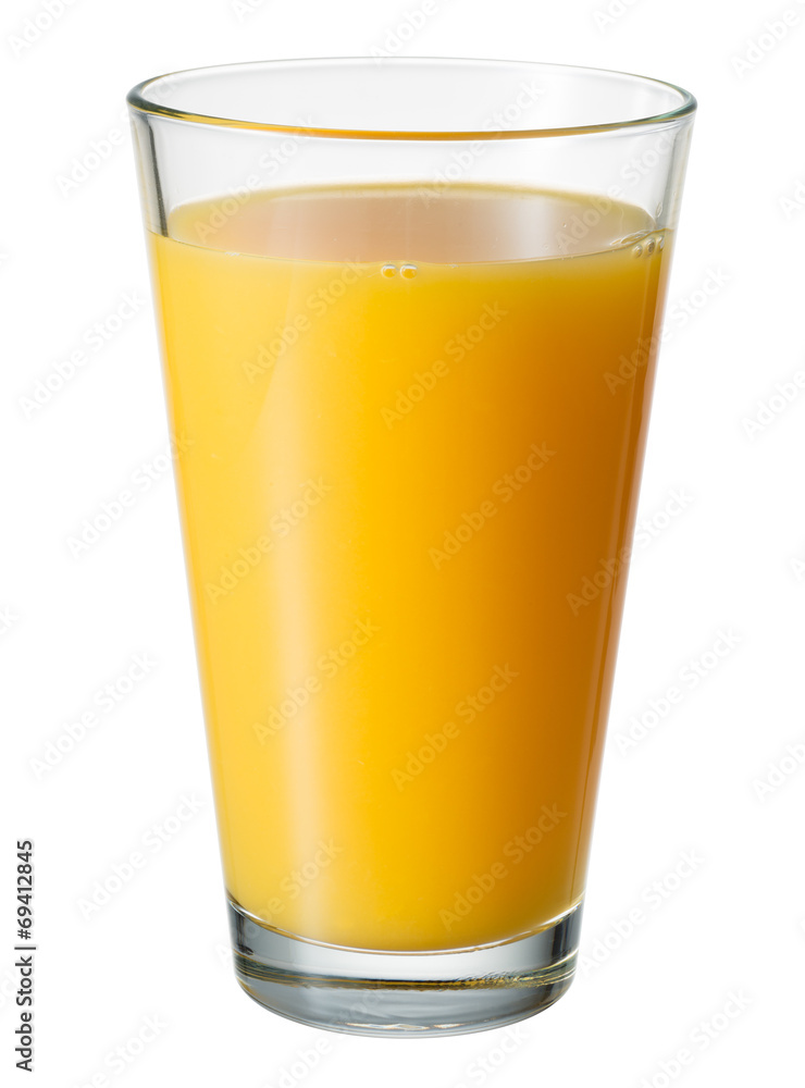 Orange juice. Glass isolated. With clipping path Orange juice. Glass isolated. With clipping path