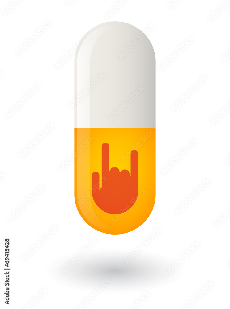 Pill with a hand Pill with a hand