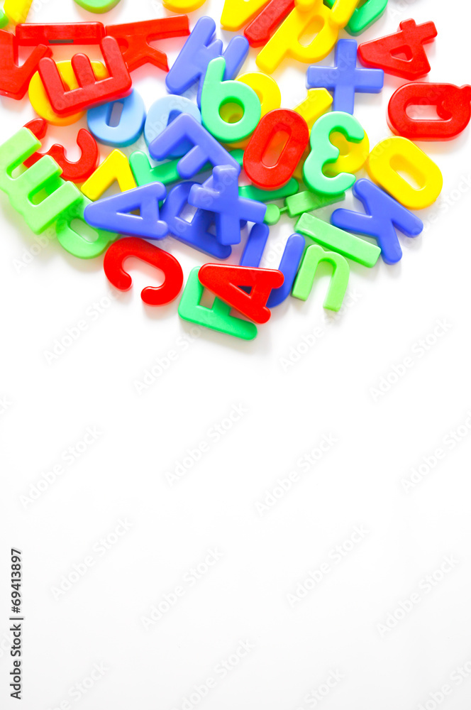 Magnetic letters on white background Magnetic letters on white background