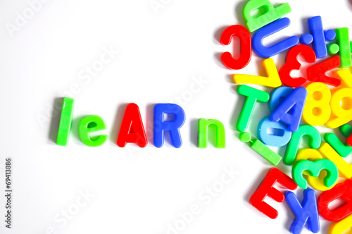 Education word from magnetic letters