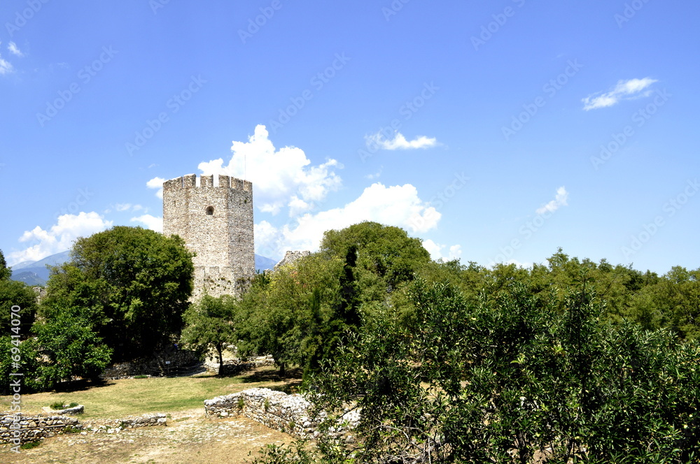 Summer day view of a castle in ruin