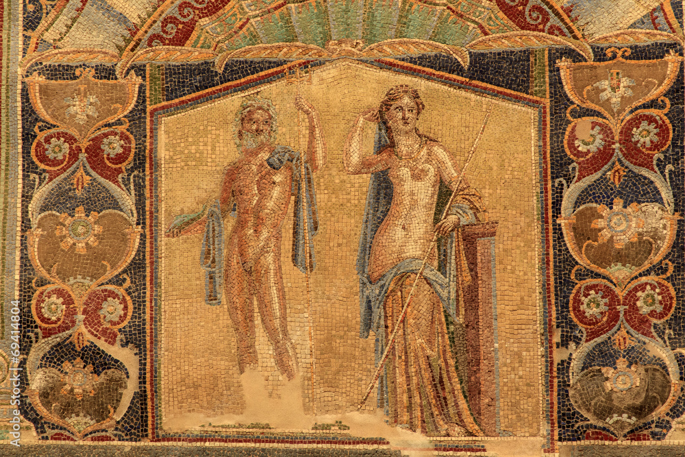 Close up des Mosaik, Herkulaneum - Casa di Nettuno e Anfitrite