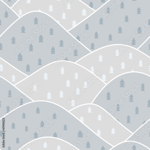 seamless pattern winter mountain
