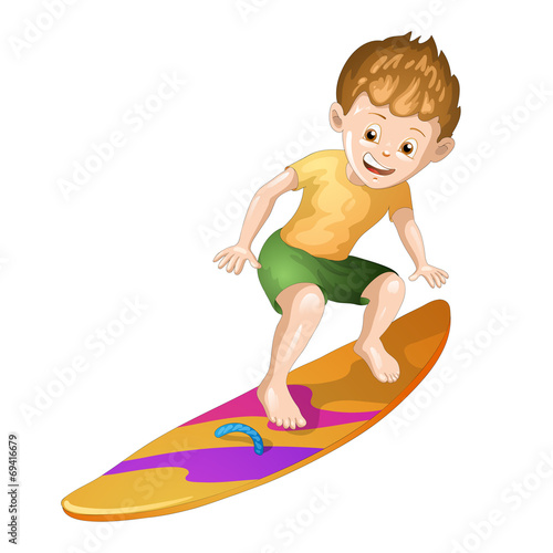 Surfer on white background