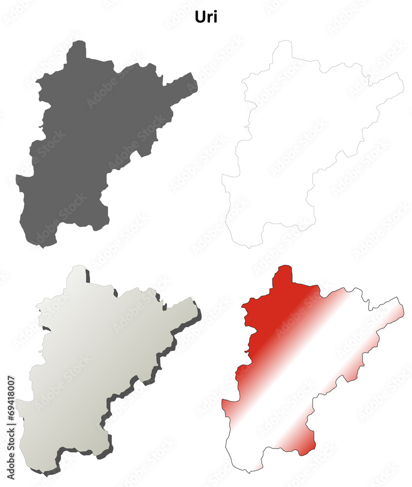 Uri blank detailed outline map set Uri blank detailed outline map set