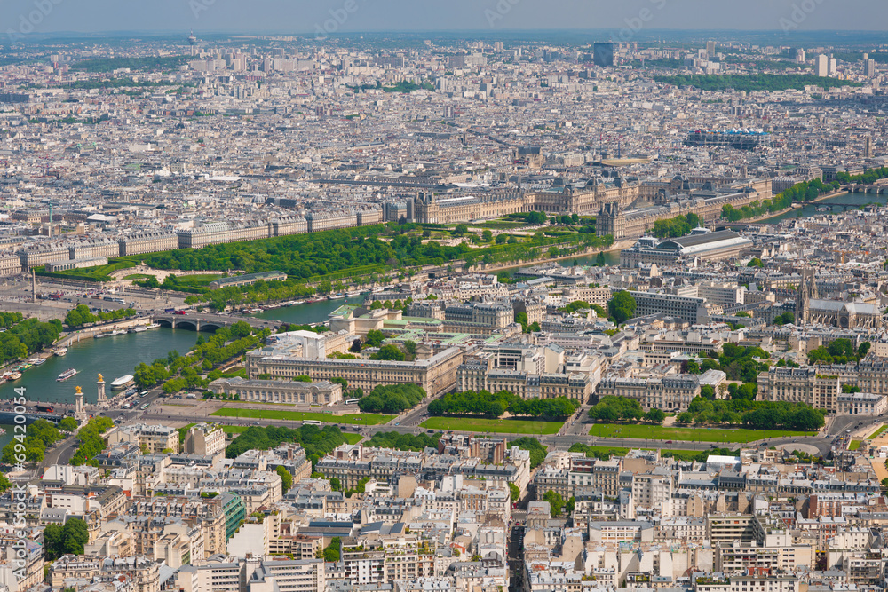 Paris in a sunny summer day