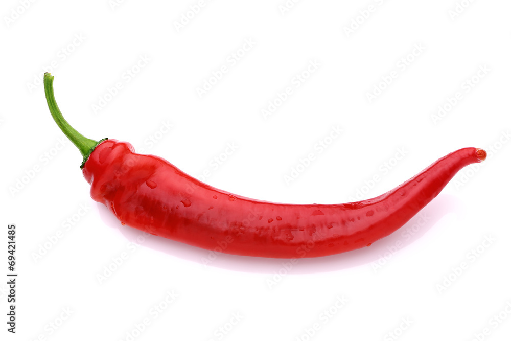 Red chilli peppers isolated on white