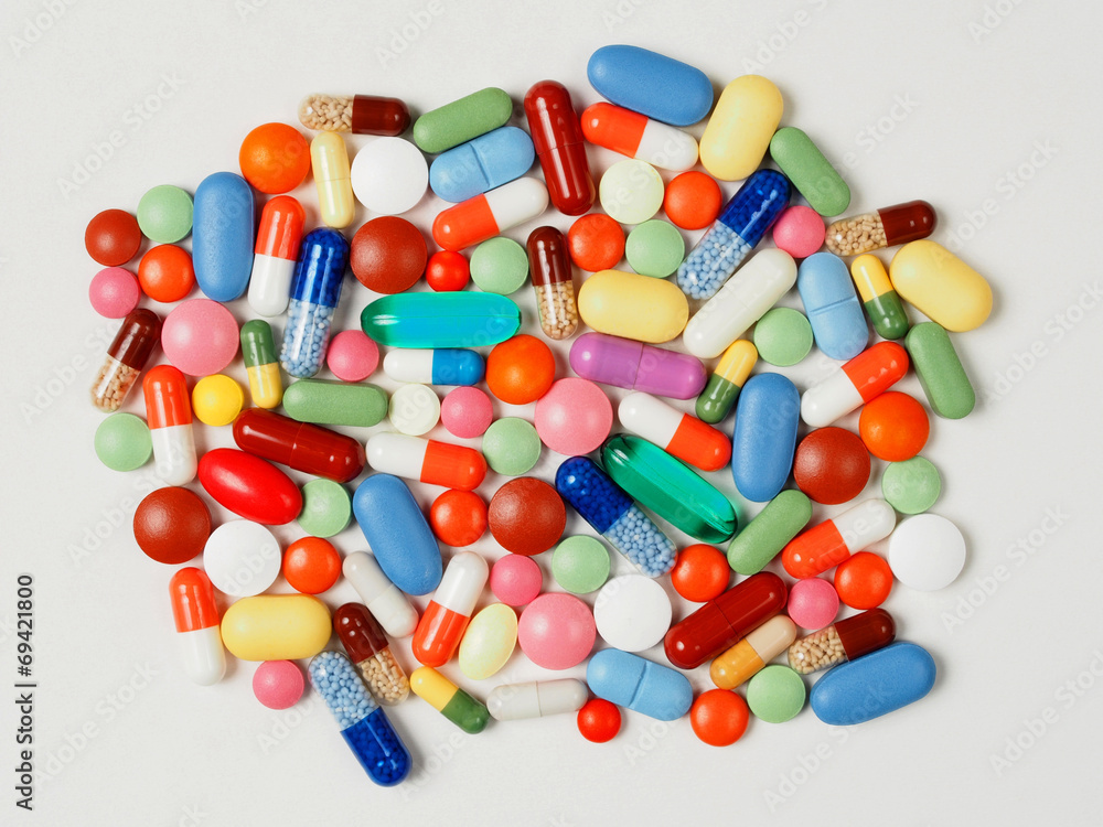 Pills on white Pills on white