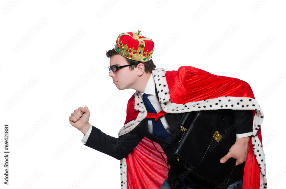 Concept of king businessman with crown Concept of king businessman with crown
