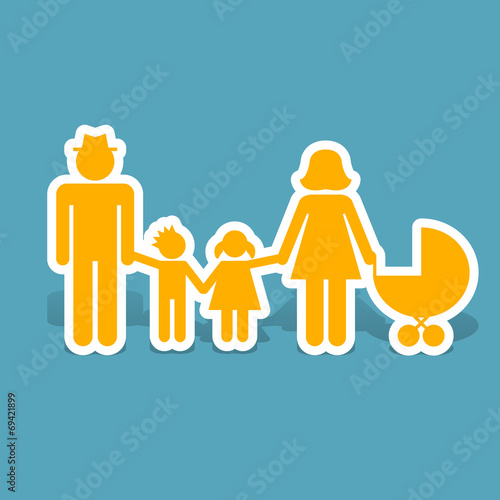 family design over background vector illustration flat photo