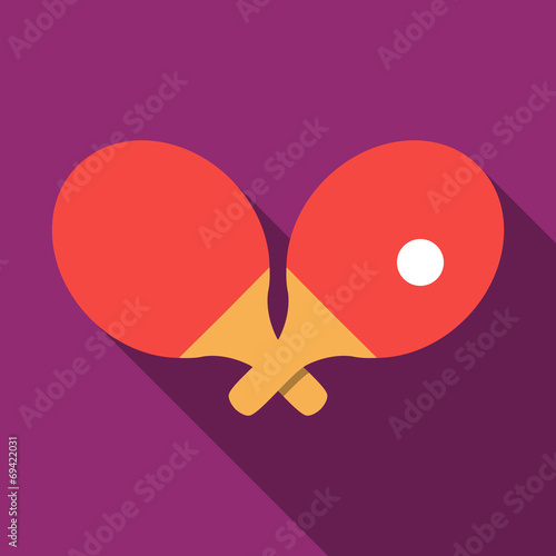 illustration of Tennis Sport Stamp in flat design