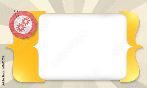 yellow square brackets for entering any text with cogwheels