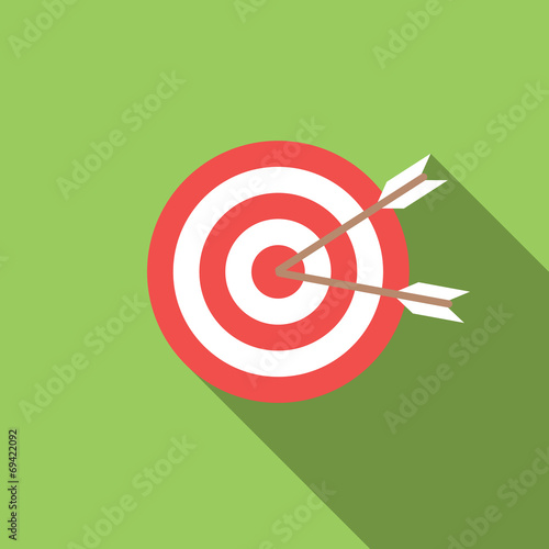 icon target with arrows in flat design