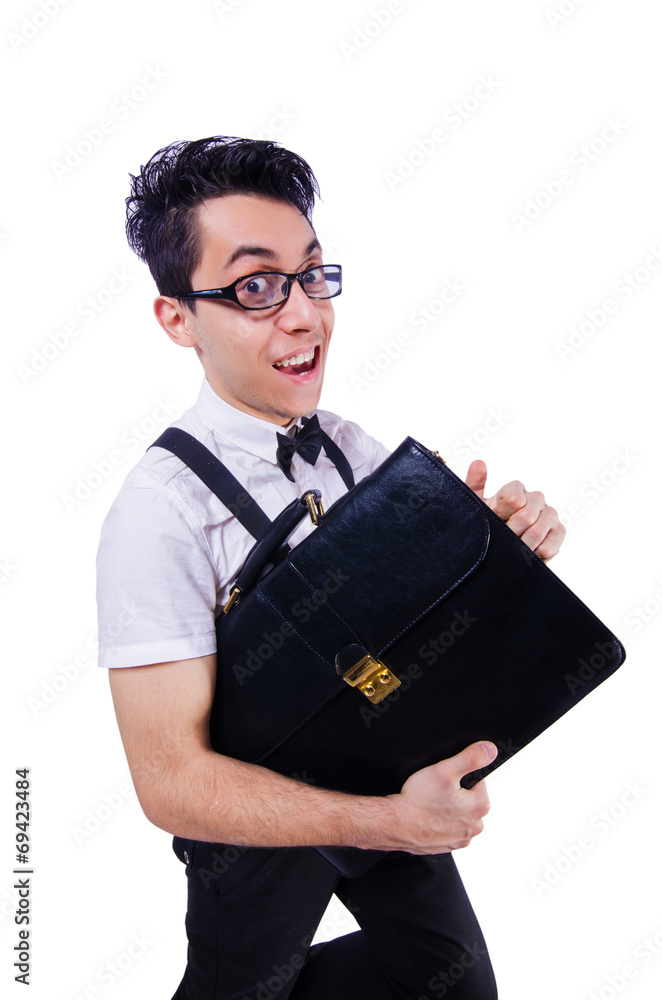 Funny businesswoman isolated on the white Funny businesswoman isolated on the white