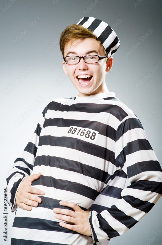 Funny prison inmate in concept Funny prison inmate in concept