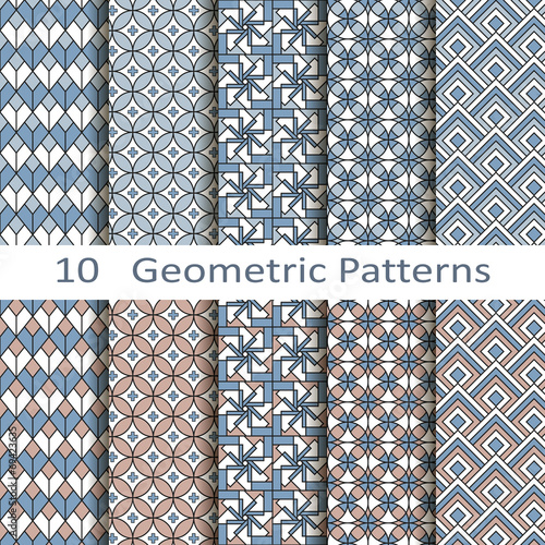 Set of ten geometric patterns