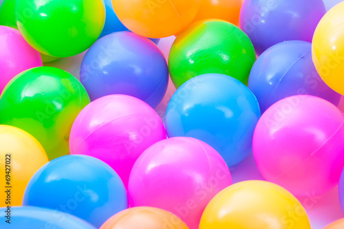 Close up plastic balls
