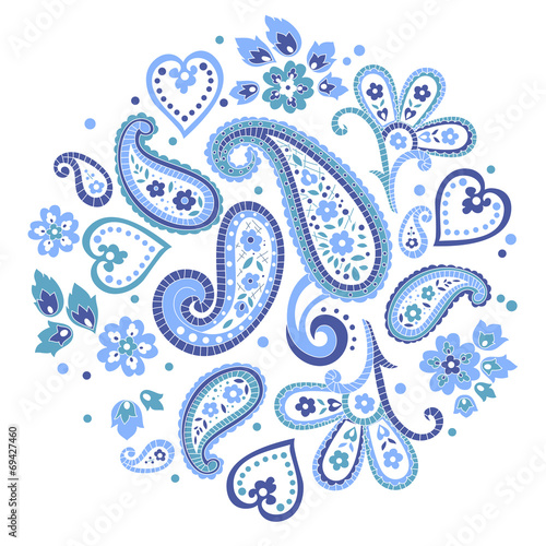 Beautiful Indian paisley circle ornament