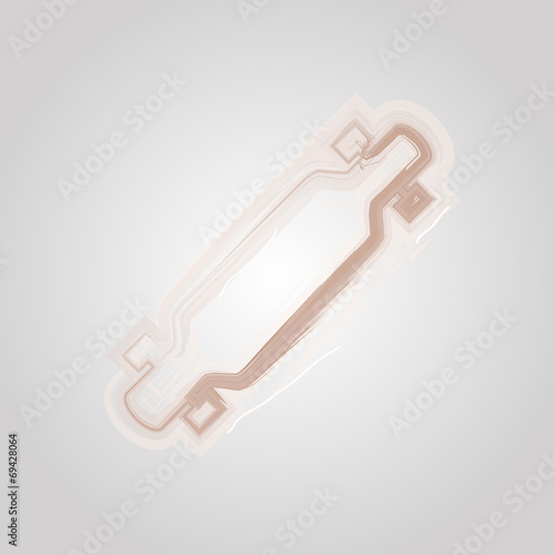 Sketch vector illustration of longboard