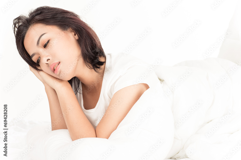 Portrait of a beautiful young woman in bed Portrait of a beautiful young woman in bed