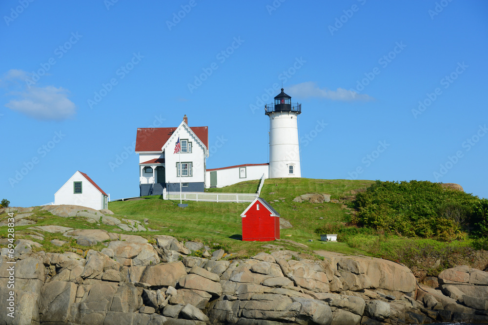 Cape Neddick Lighthouse, Old York Village, Maine, USA