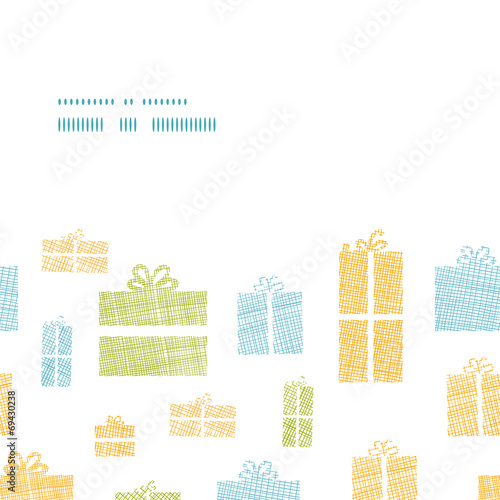 Colorful gift boxes textile texture horizontal frame seamless