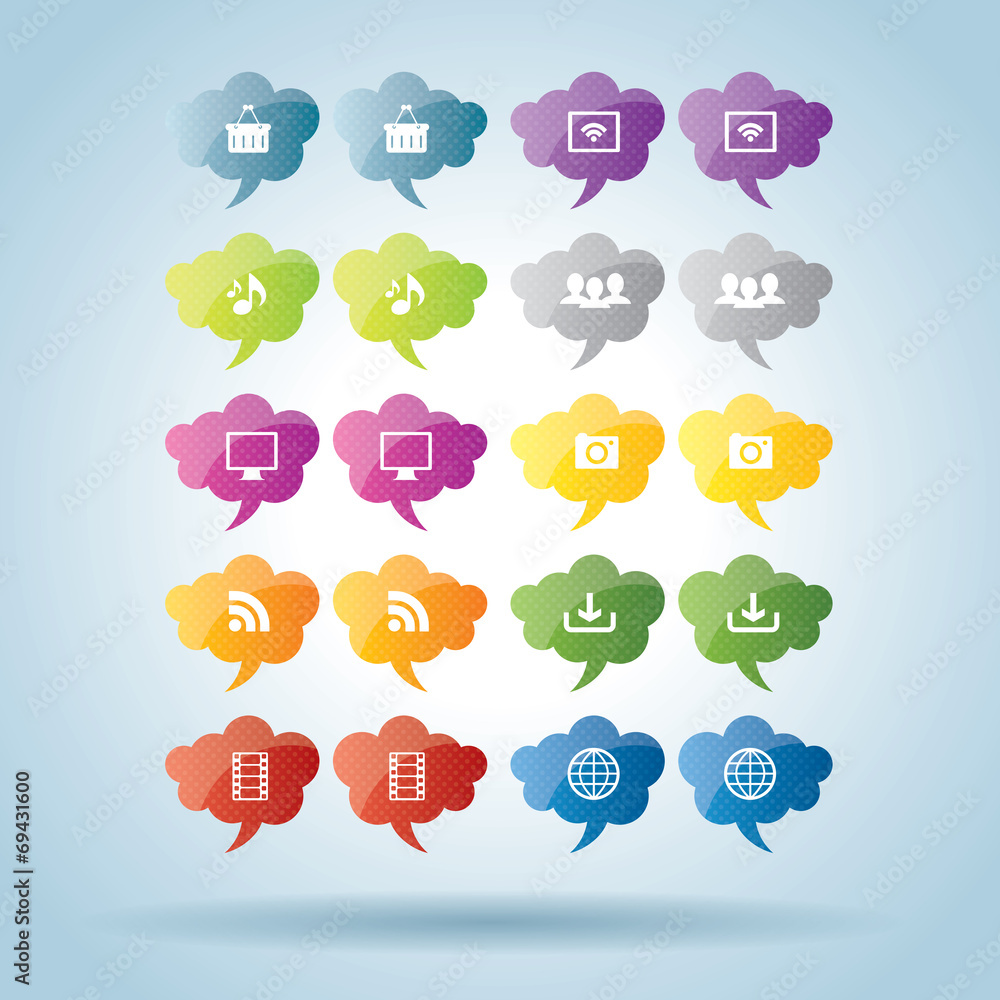 bubble of communication icon set bubble of communication icon set