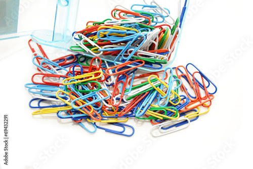 Colorful Paper Clips Spilling Out of a Box