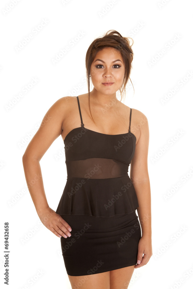 short black dress woman serious short black dress woman serious