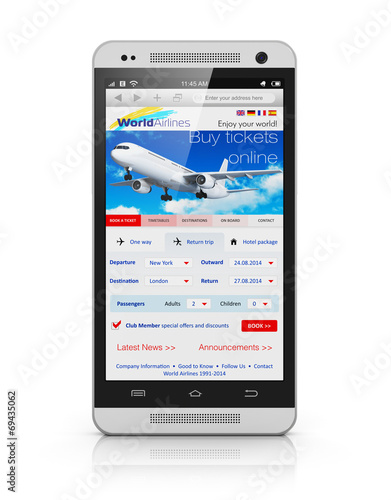 Buying air tickets via smartphone