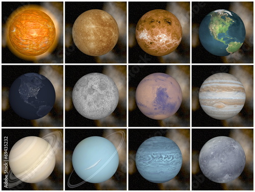 Fototapeta Naklejka Na Ścianę i Meble -  Solar system planets - 3D render