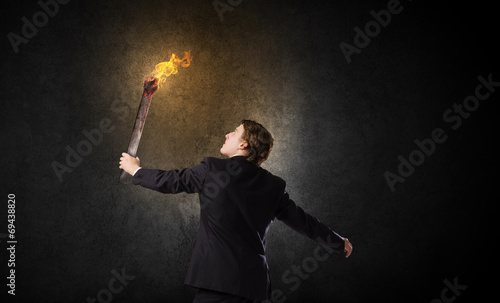 Man with torch