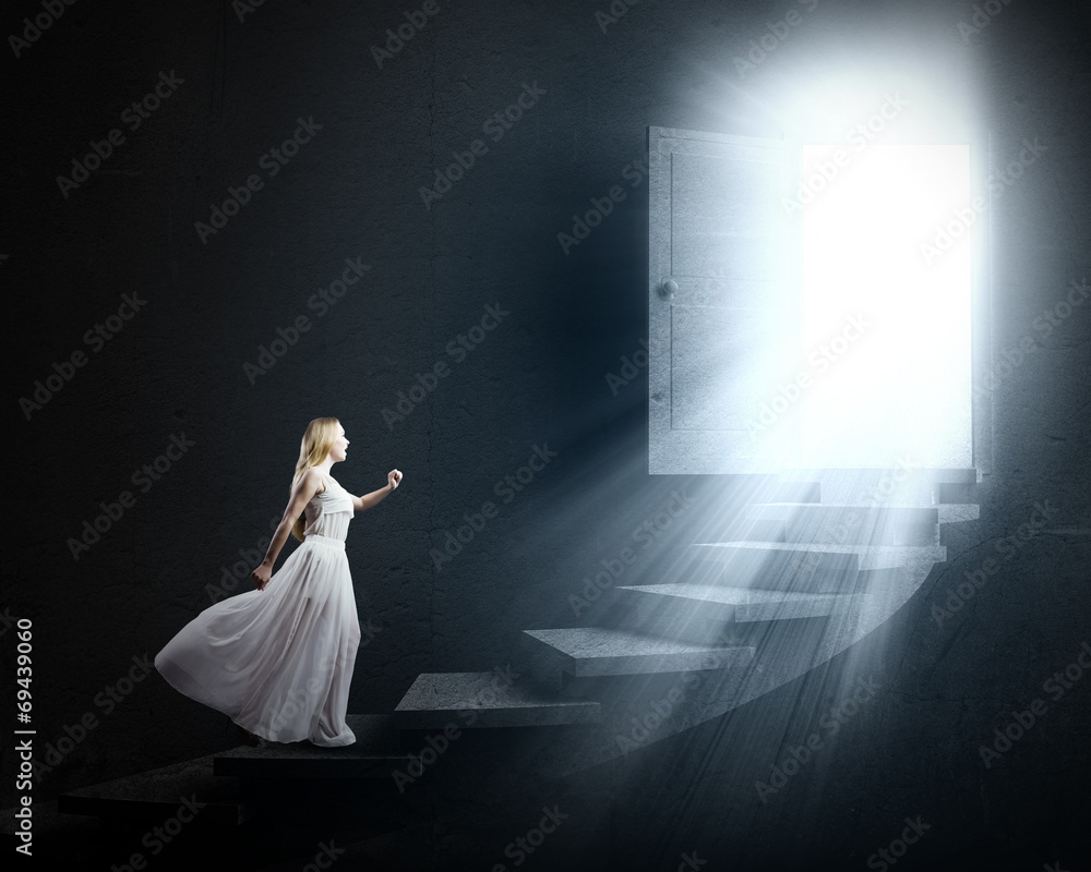 Fototapeta premium Woman in white