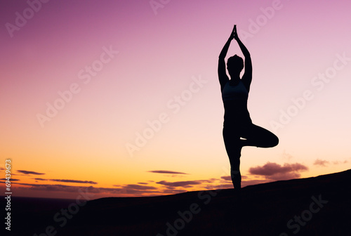 Yoga Woman at Sunset