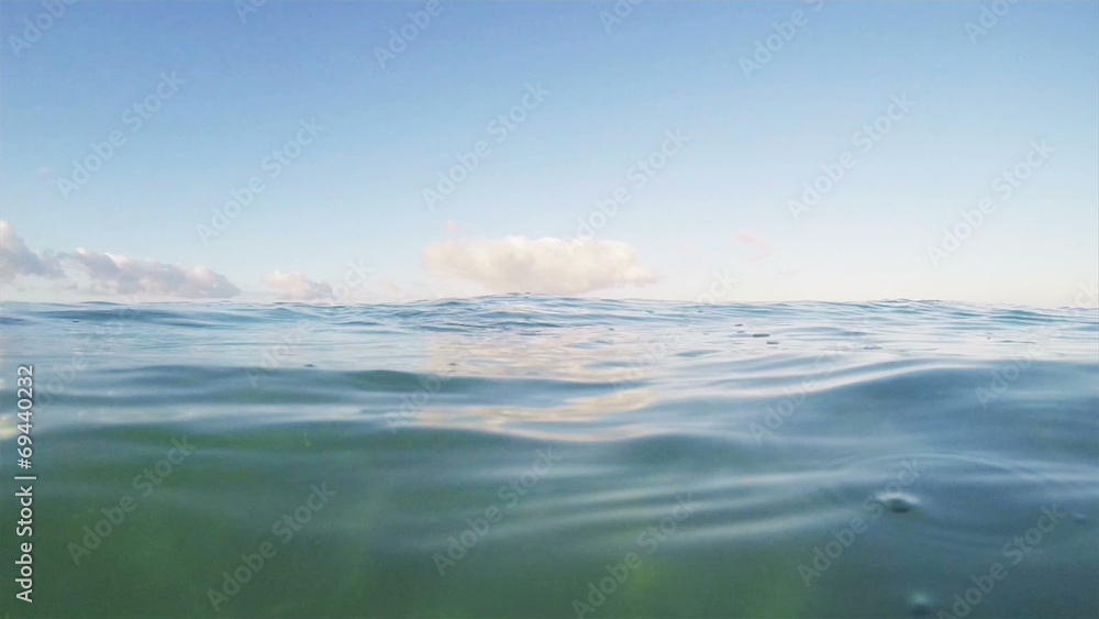 Ocean Surface, Half Under Half Over Slow Motion Video Ocean Surface, Half Under Half Over Slow Motion Video
