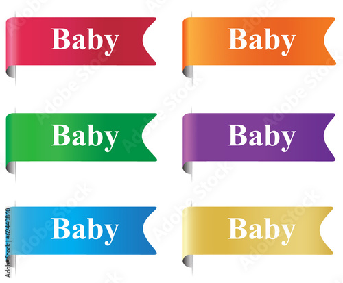 Baby, sign, badge, sticker, label, horizontal