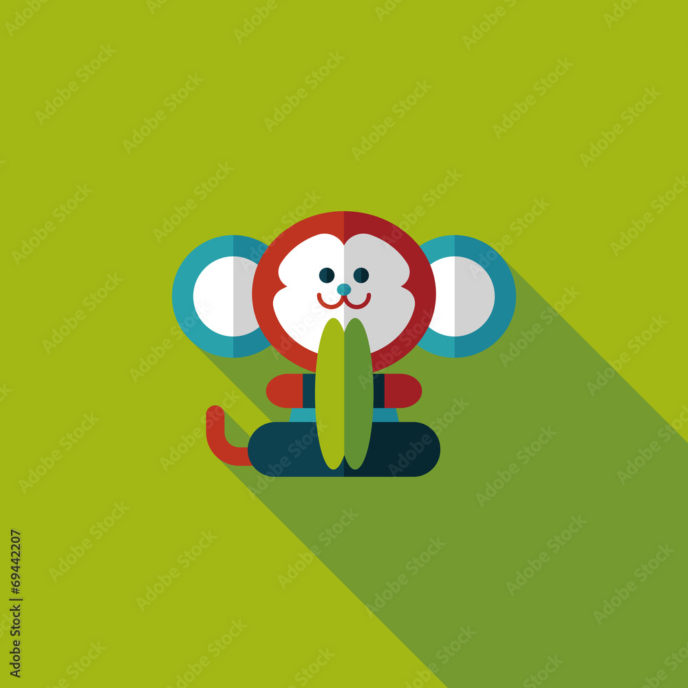 monkey toy flat icon with long shadow,eps10 monkey toy flat icon with long shadow,eps10