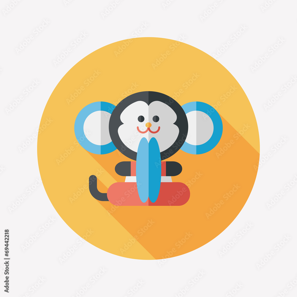 monkey toy flat icon with long shadow,eps10 monkey toy flat icon with long shadow,eps10
