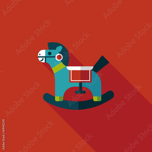 horse toy flat icon with long shadow,eps10