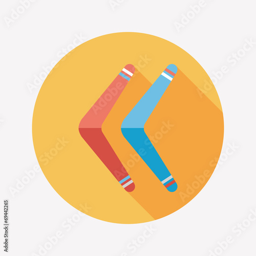 boomerang flat icon with long shadow