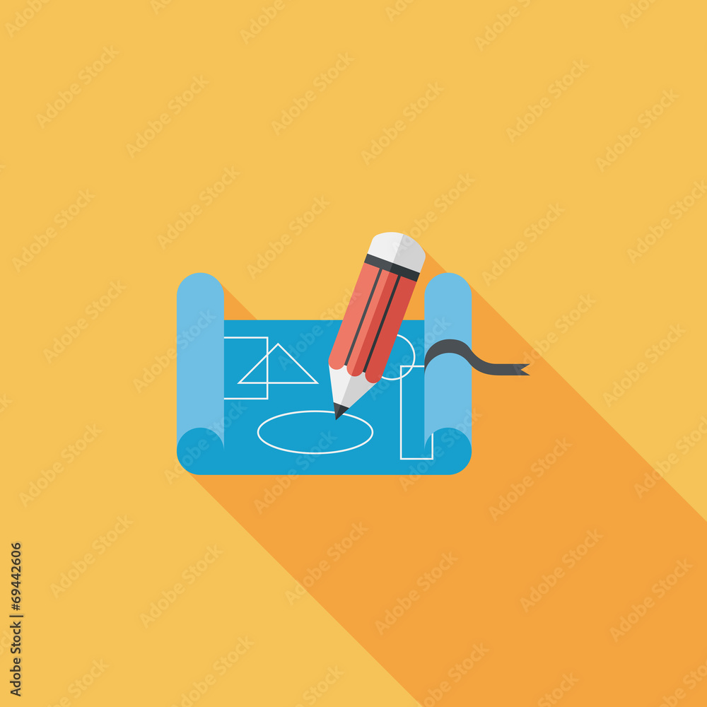 blueprint flat icon with long shadow,eps10 blueprint flat icon with long shadow,eps10