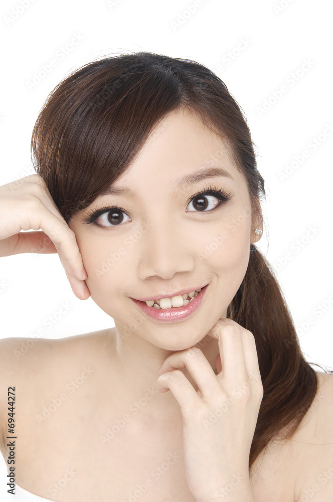 Asian woman beauty face closeup portrait