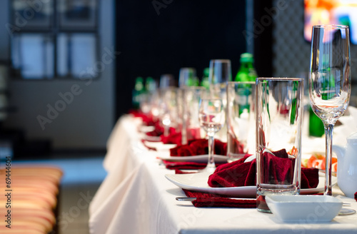 Formal stylish setting on a dinner table