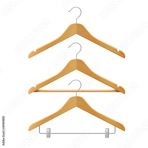 Clothes wooden hangers