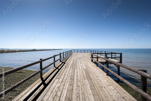 Wooden walkway in Santa Pola, Alicante, Spain